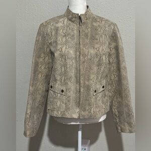 Alfani Women's Snake Print Leather Jacket